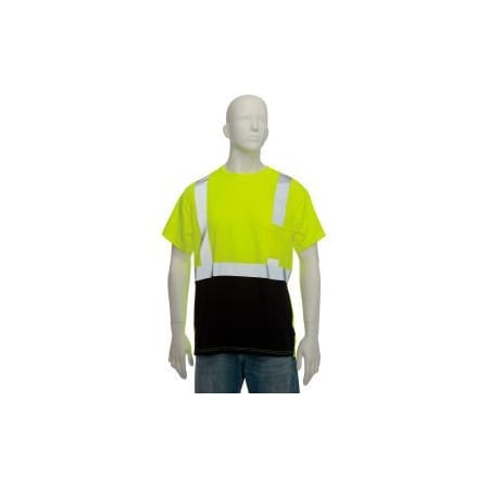 Occunomix OccuNomix Class 2 Classic Black Bottom T-Shirt with Pocket Yellow, S, LUX-SSETPBK-YS LUX-SSETPBK-YS